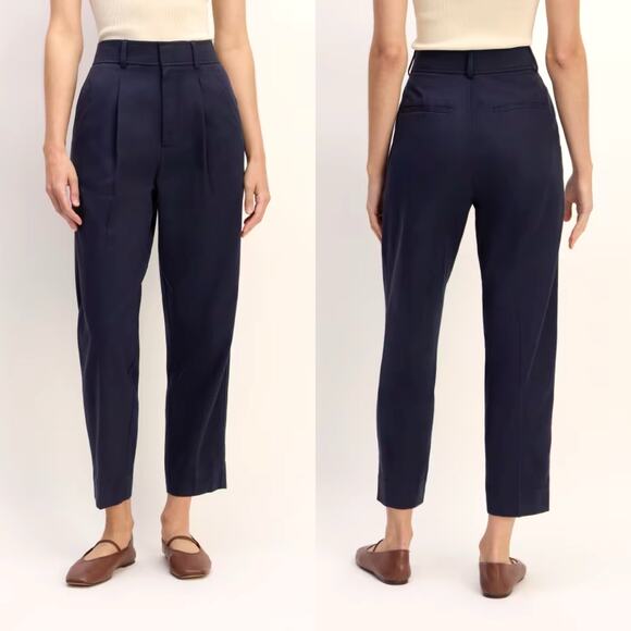 Everlane Tencel Way High Tapered Buttersmooth Navy Blue Pant 16 - Picture 1 of 11